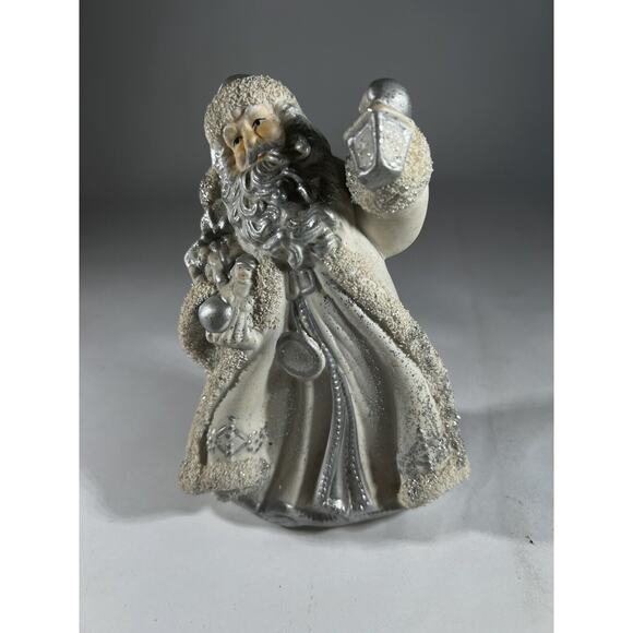 Vintage Christmas Santa Claus Victorian K’s Collection White Silver Figurine - Picture 12 of 16